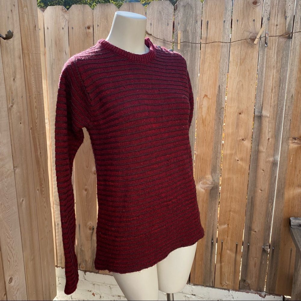 Zadig & Voltaire Red Striped Distressed Sweater size small - Picture 3 of 14